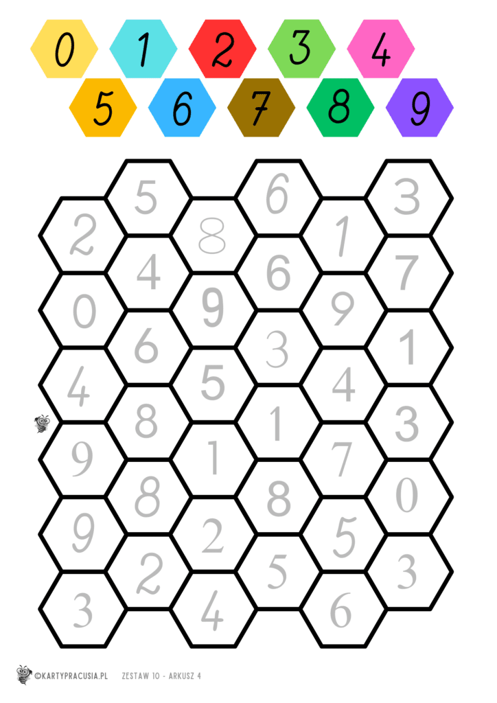 Karty pracy -10- Cyferki i kolory