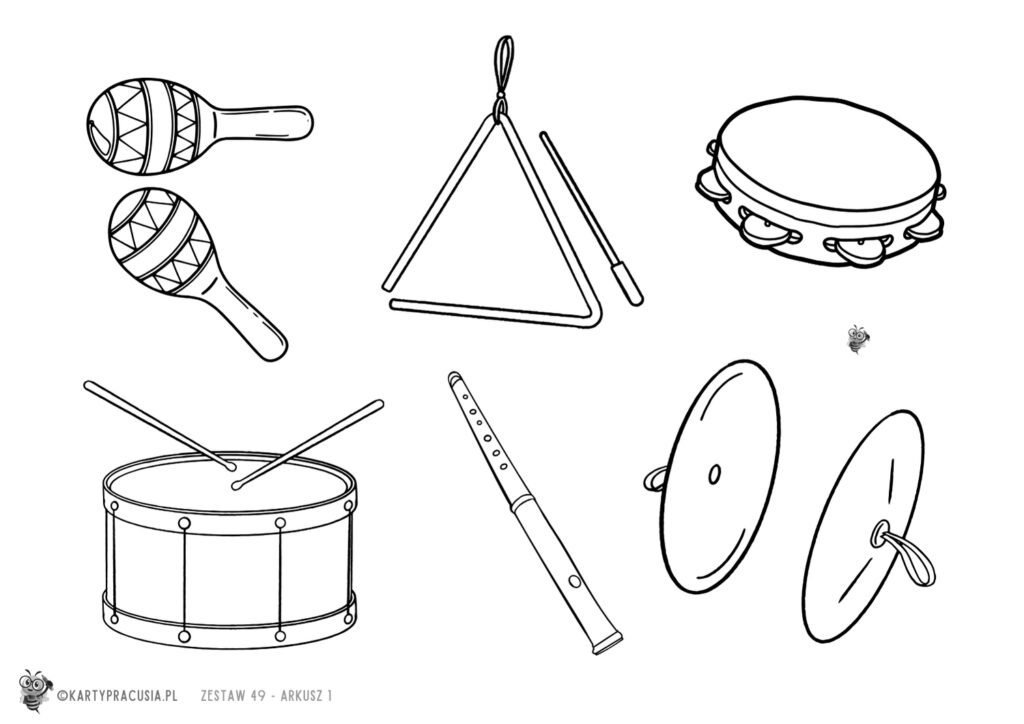 Karty pracy i kolorowanka -49-Instrumenty
